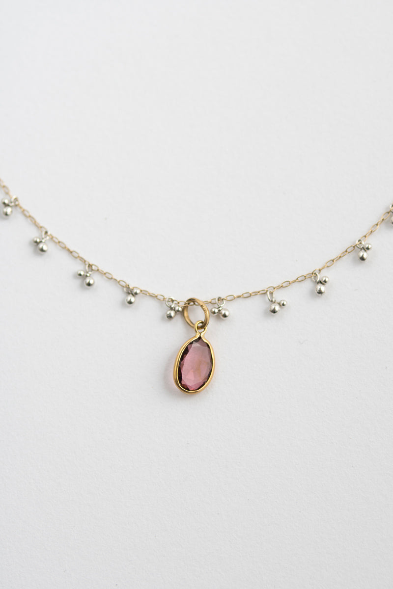 Perche? pink tourmaline Top Tourmaline pendant top/K18