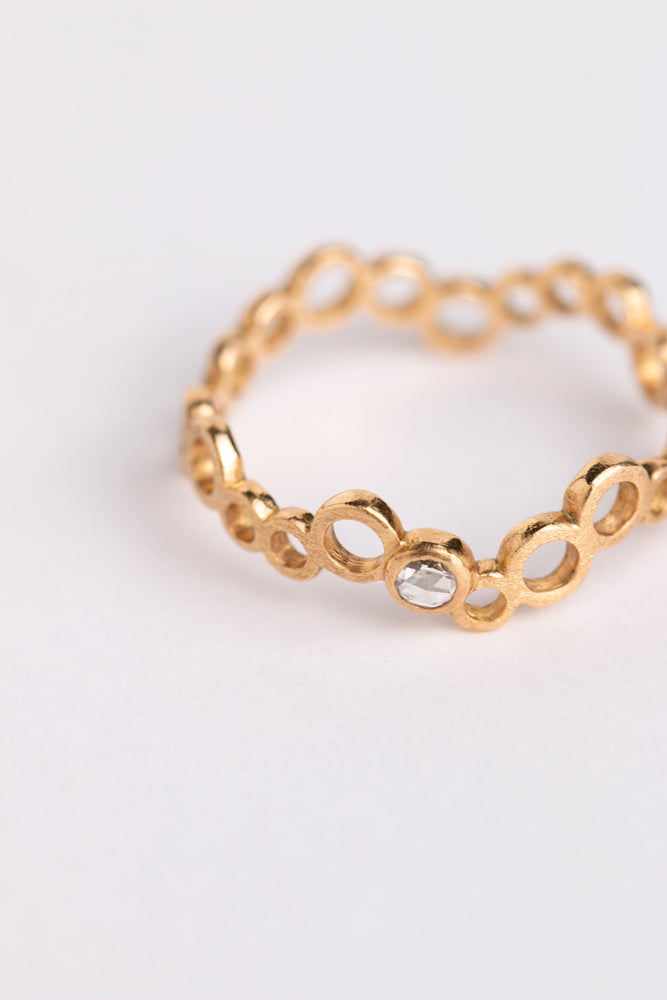 Perche? Rhythm circle white diamond Ring Ring/K18