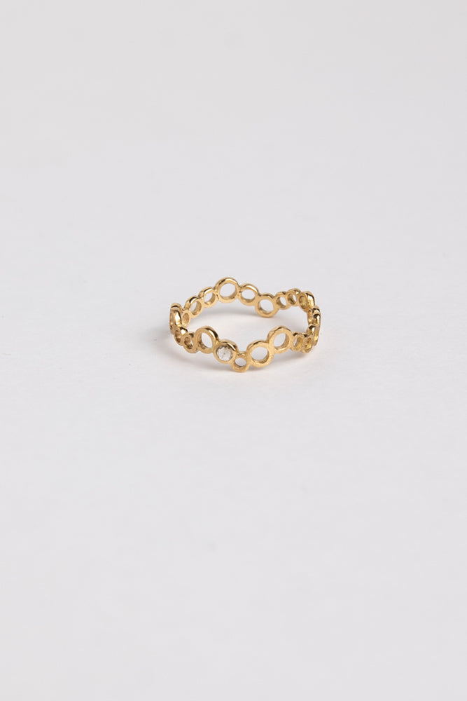 Perche? Rhythm circle white diamond Ring Ring/K18