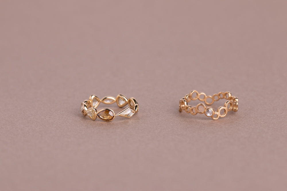 Perche? Rhythm circle white diamond Ring Ring/K18