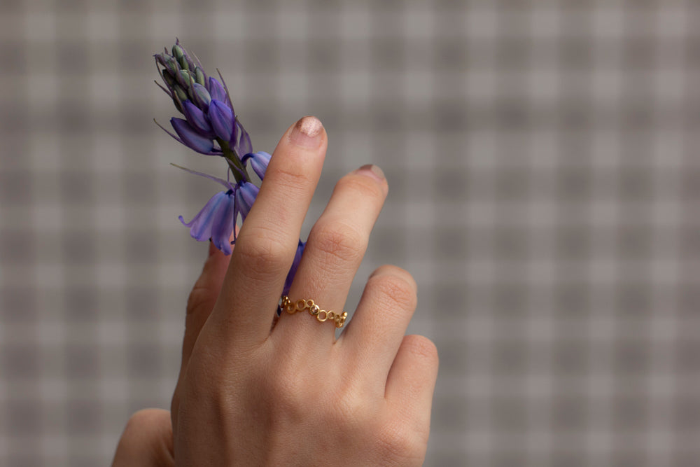 Perche? Rhythm circle white diamond Ring Ring/K18