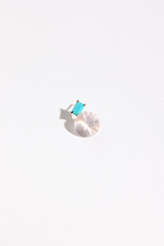 simmon 2 stone earrings rose quartz/K10