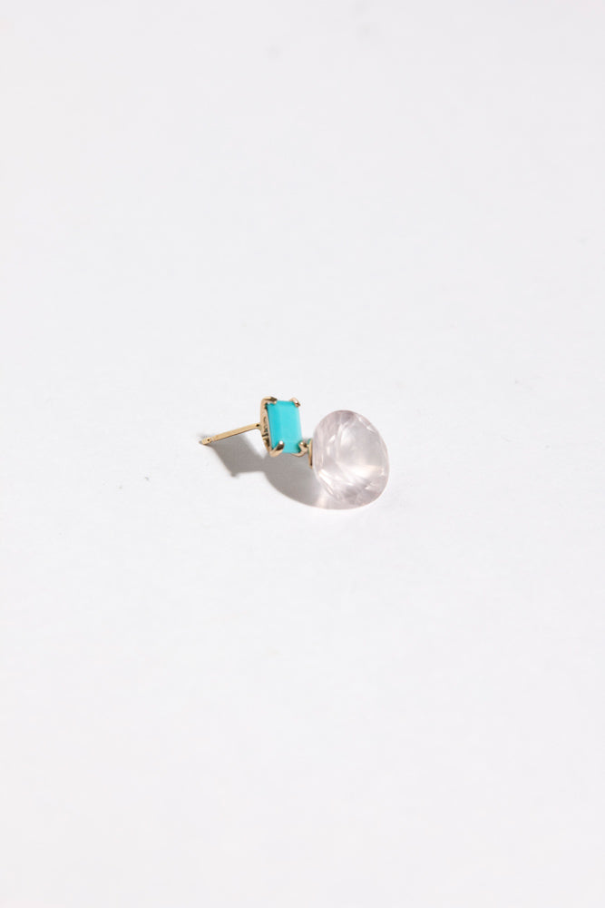 simmon 2 stone earrings rose quartz/K10