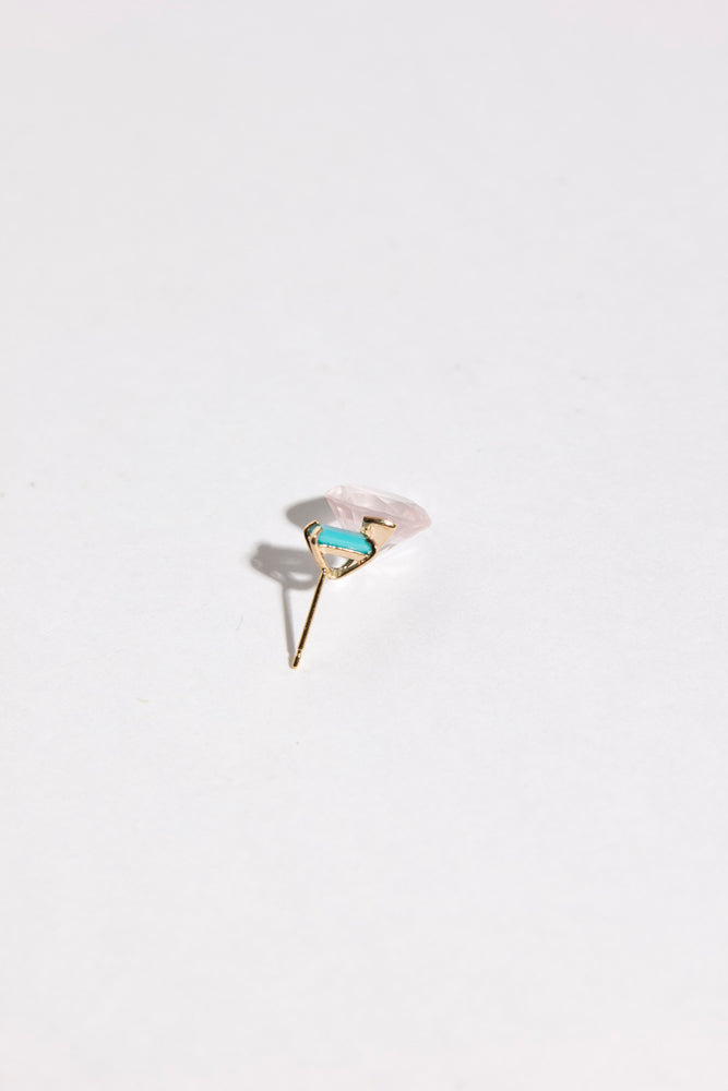 simmon 2 stone earrings rose quartz/K10