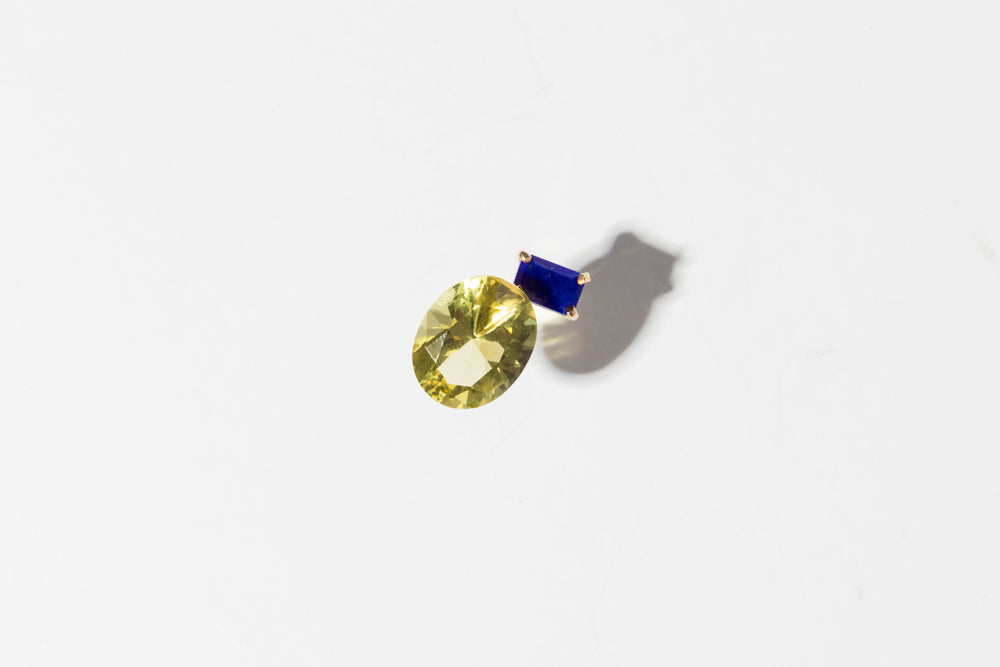 simmon 2 stone earrings lemon quartz/K10