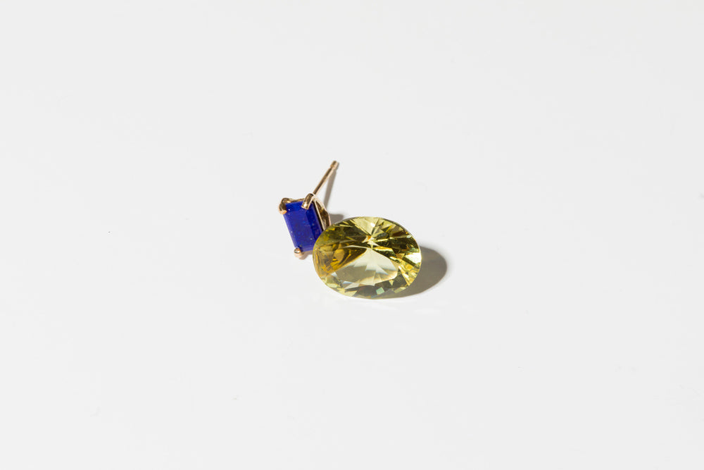 simmon 2 stone earrings lemon quartz/K10