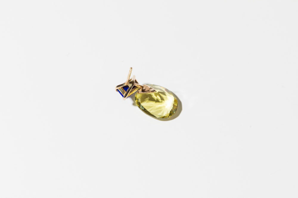 simmon 2 stone earrings lemon quartz/K10