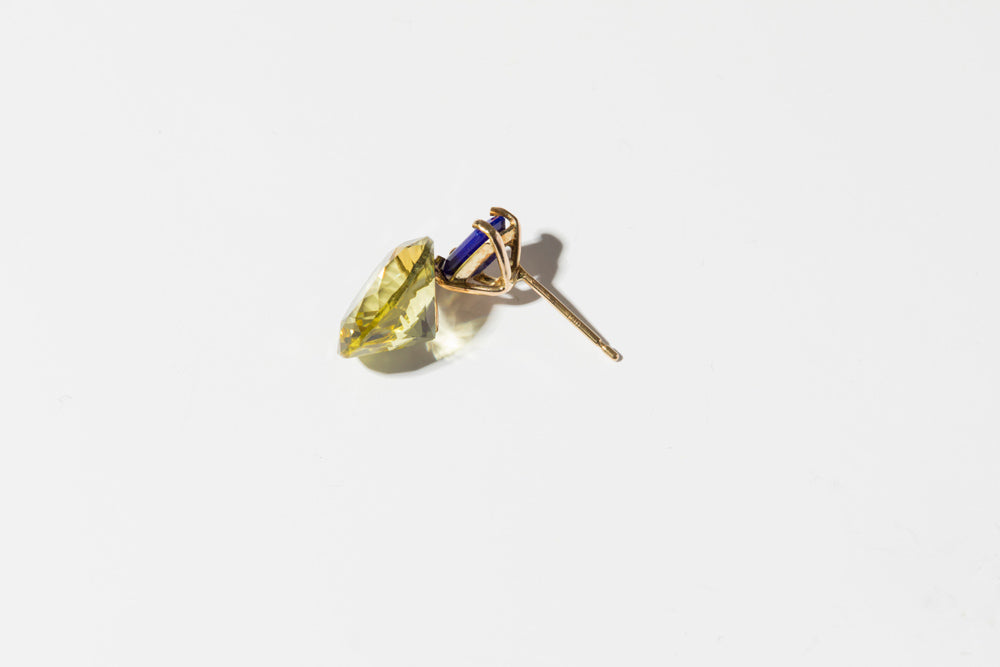 simmon 2 stone earrings lemon quartz/K10