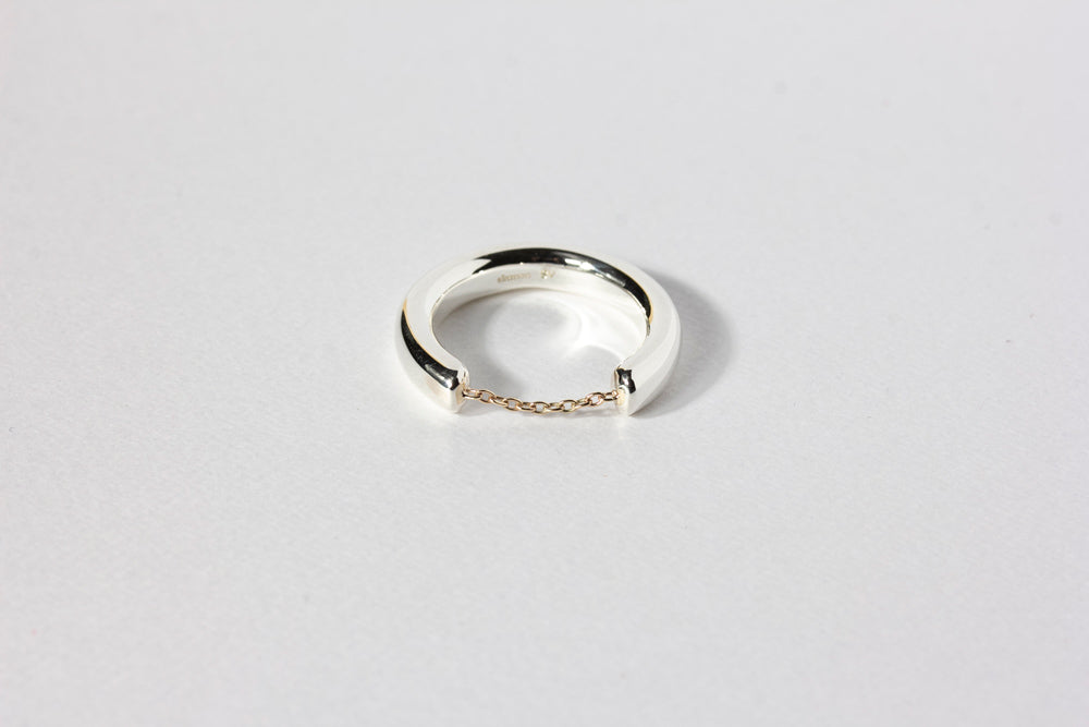 simmon basic half round & chain ring /Silver