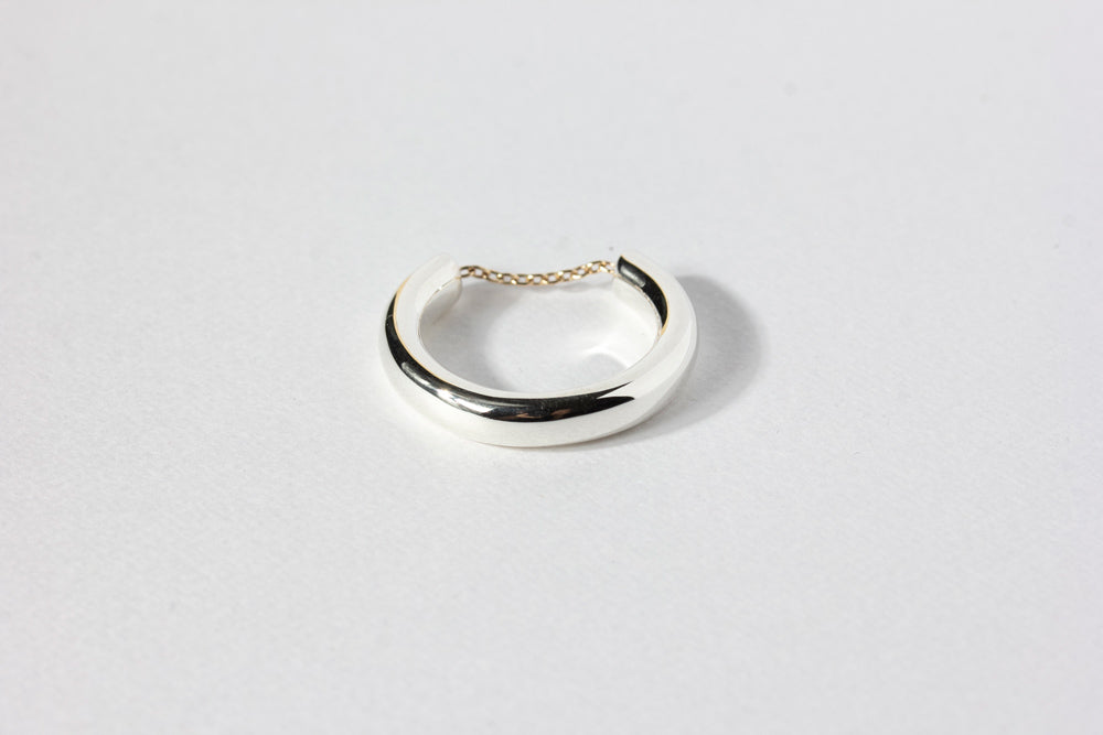 simmon basic half round & chain ring /Silver
