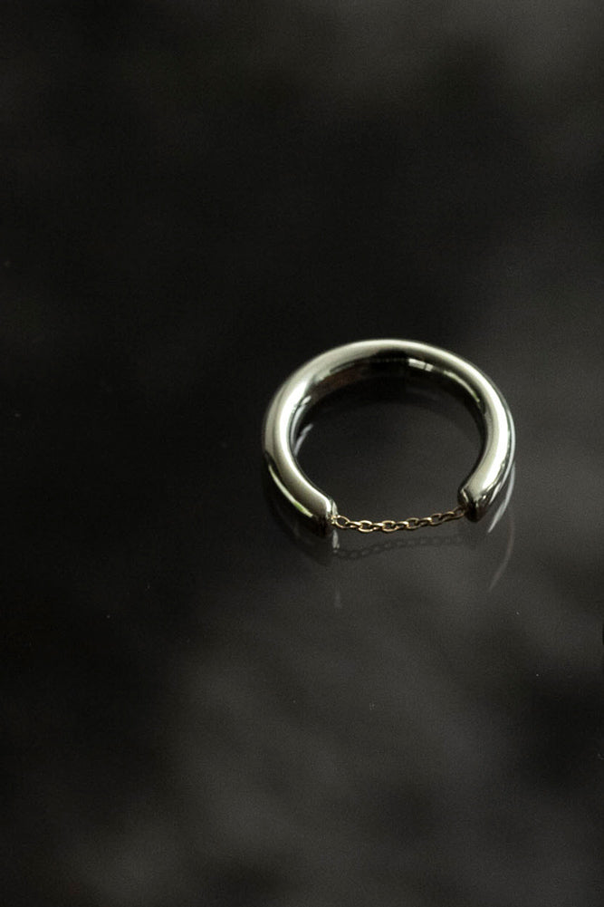 simmon basic half round & chain ring /Silver