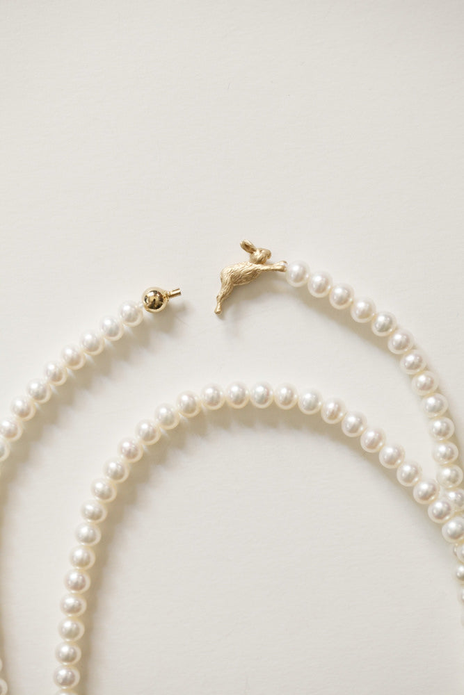 simmon bunny tail pearl necklace bunny tail long necklace