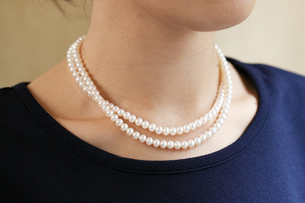 simmon bunny tail pearl necklace bunny tail long necklace