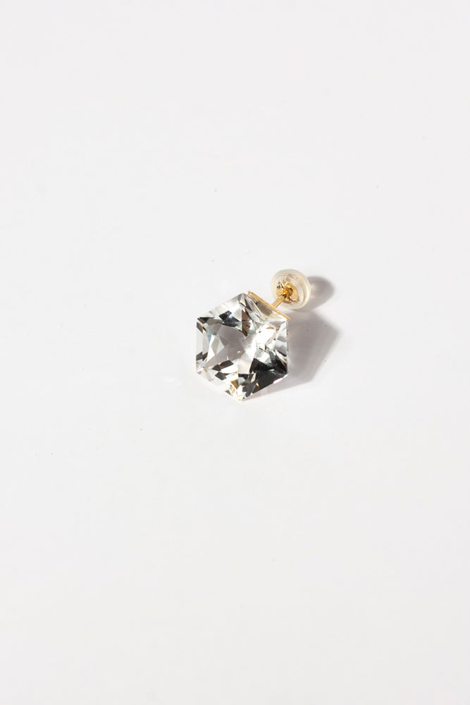 Seta Hexagon quartz pierced earring Quartz earrings/K18