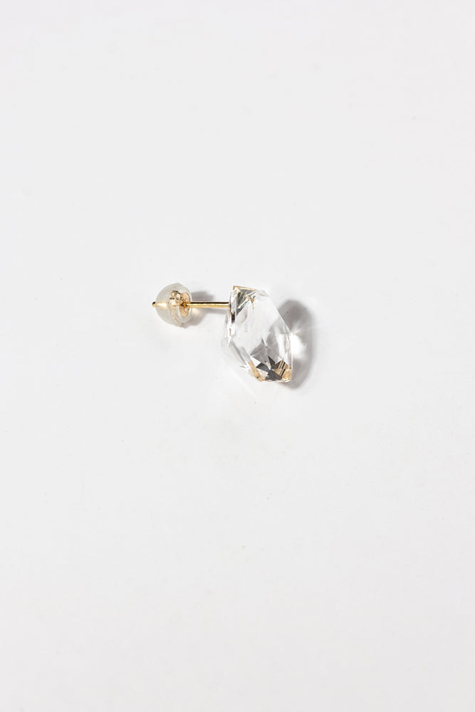 Seta Hexagon quartz pierced earring Quartz earrings/K18
