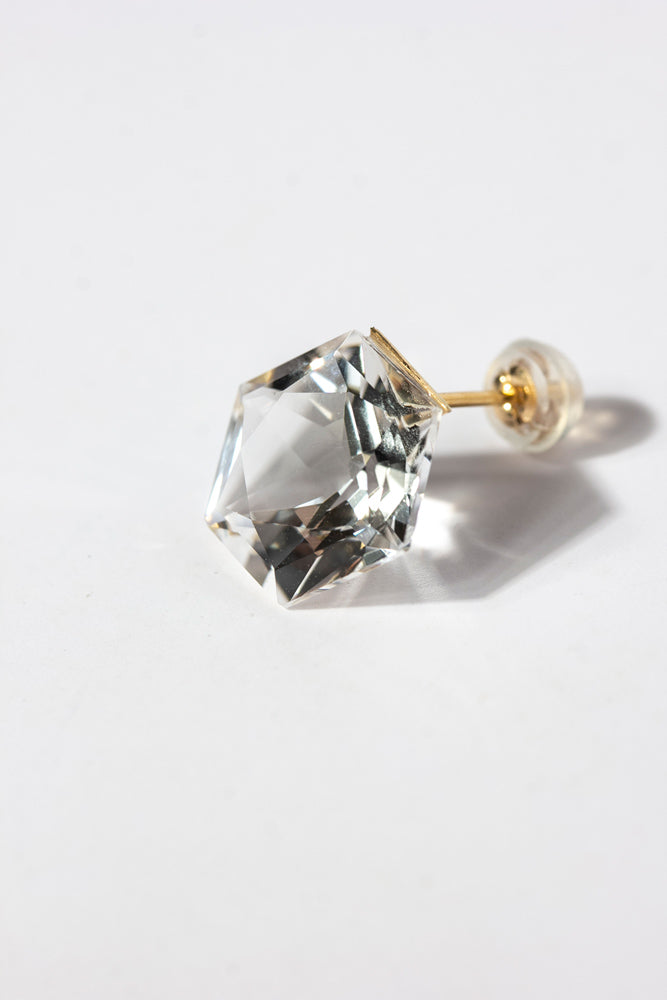 simmon Seta Hexagon quartz pierced earring /K18