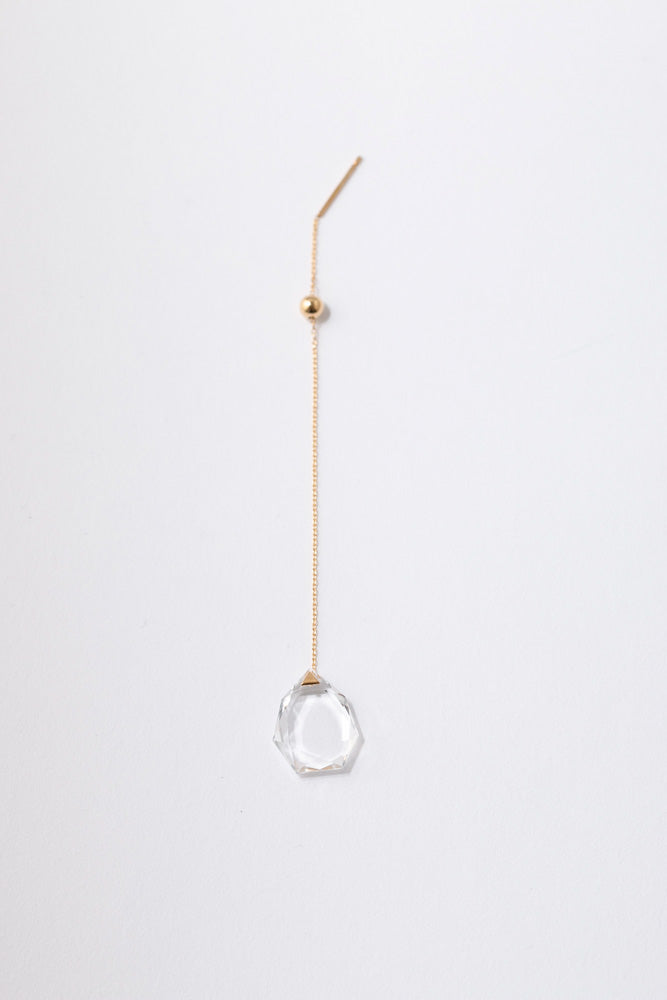 Seta Heptagon quartz chain pierced earring 七角形クォーツピアス/K18