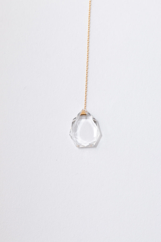 Seta Heptagon quartz chain pierced earring 七角形クォーツピアス/K18
