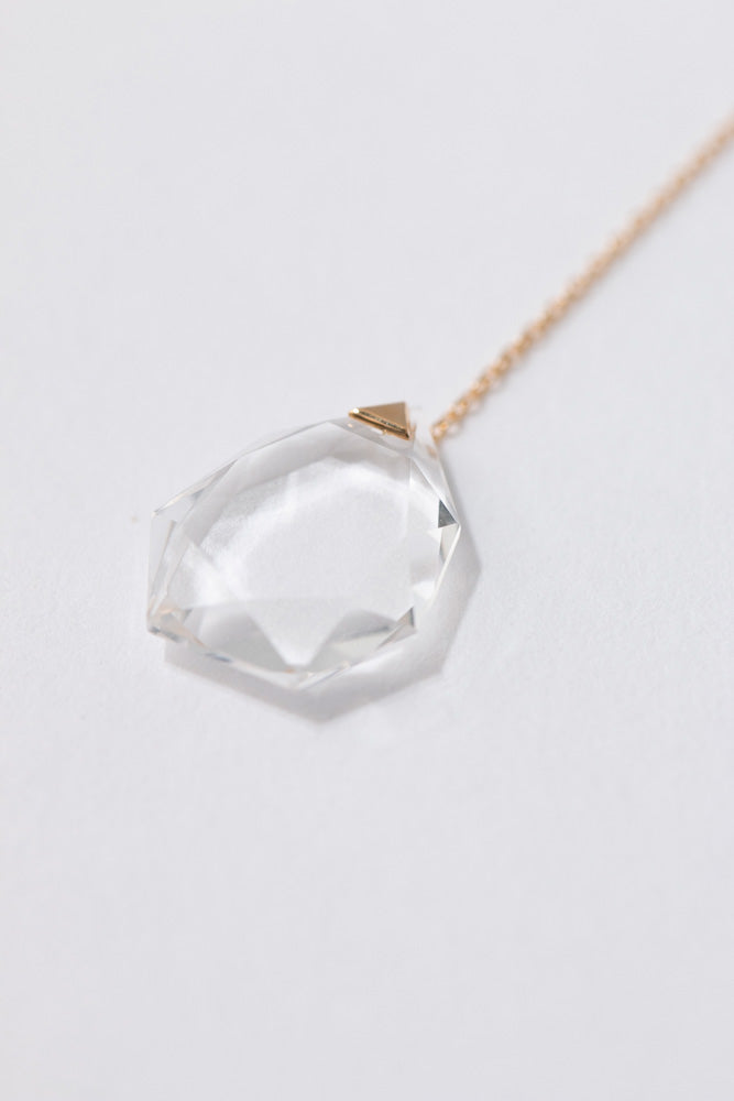 Seta Heptagon quartz chain pierced earring 七角形クォーツピアス/K18