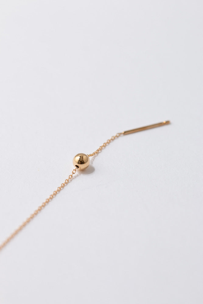 Seta Heptagon quartz chain pierced earring 七角形クォーツピアス/K18