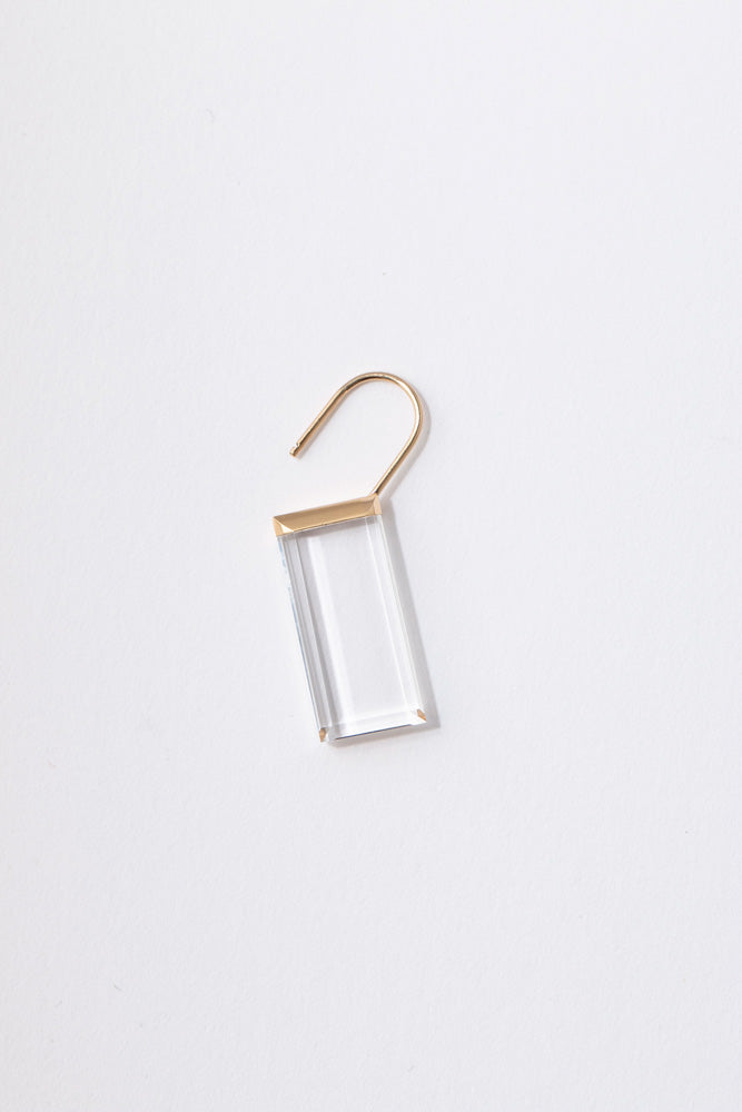 Seta Hang pierced earring Rectangle long 長方形クォーツピアス/K18