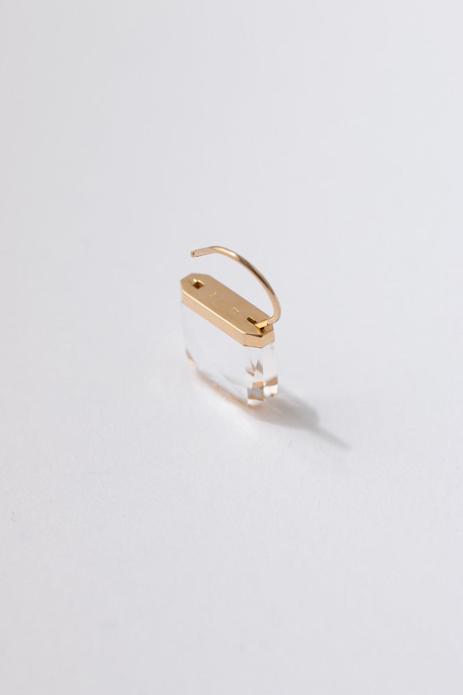simmon Seta Hang pierced earring Hexagon 六角形クォーツピアス/K18