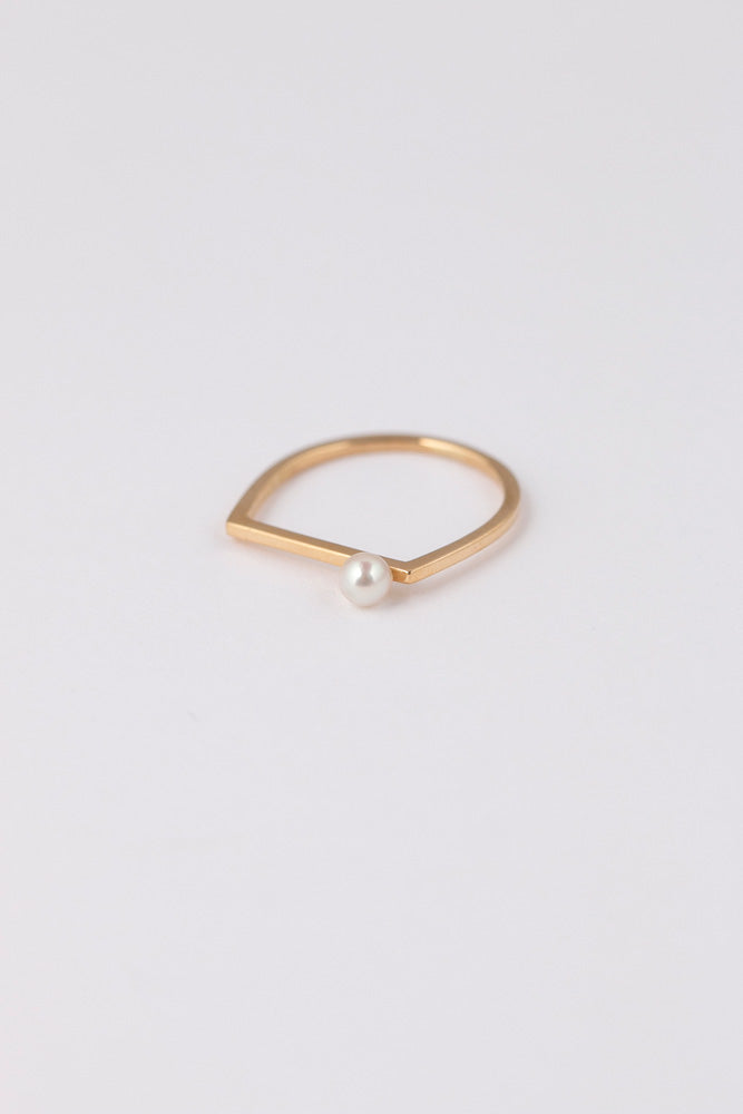 Seta Sealing on AKOYA Pearl Ring S あこやパール印台リングS/K18