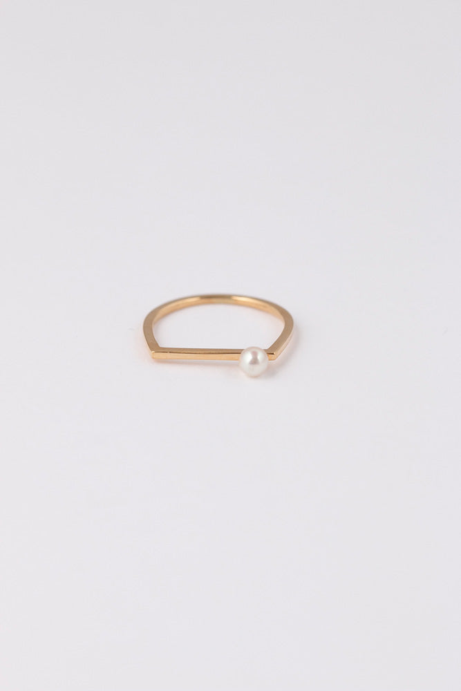 Seta Sealing on AKOYA Pearl Ring S あこやパール印台リングS/K18