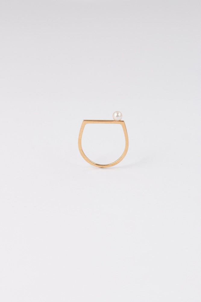 Seta Sealing on AKOYA Pearl Ring S あこやパール印台リングS/K18