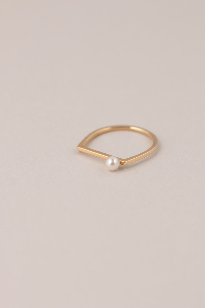Seta Sealing on AKOYA Pearl Ring S あこやパール印台リングS/K18