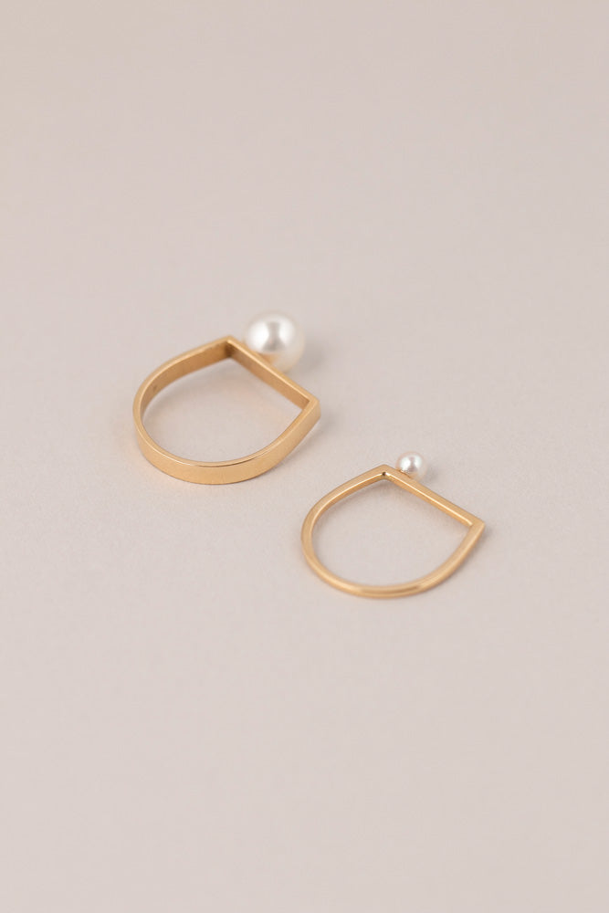 Seta Sealing on AKOYA Pearl Ring S あこやパール印台リングS/K18