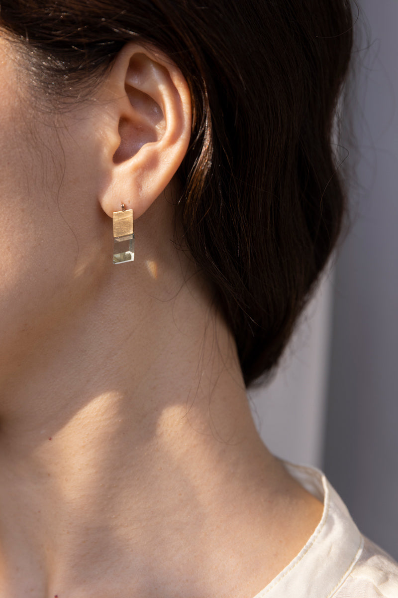 yull. CUBE green amethyst Pierce /K10