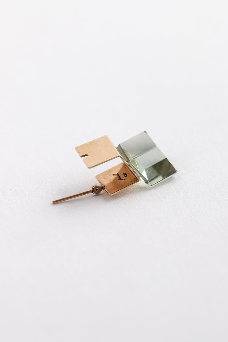 yull. CUBE amethyst Pierce アメジストピアス/K10