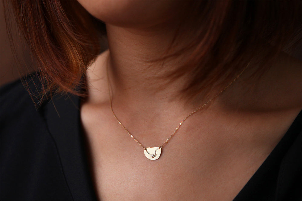 yull.intaglio slack chain necklace/K10