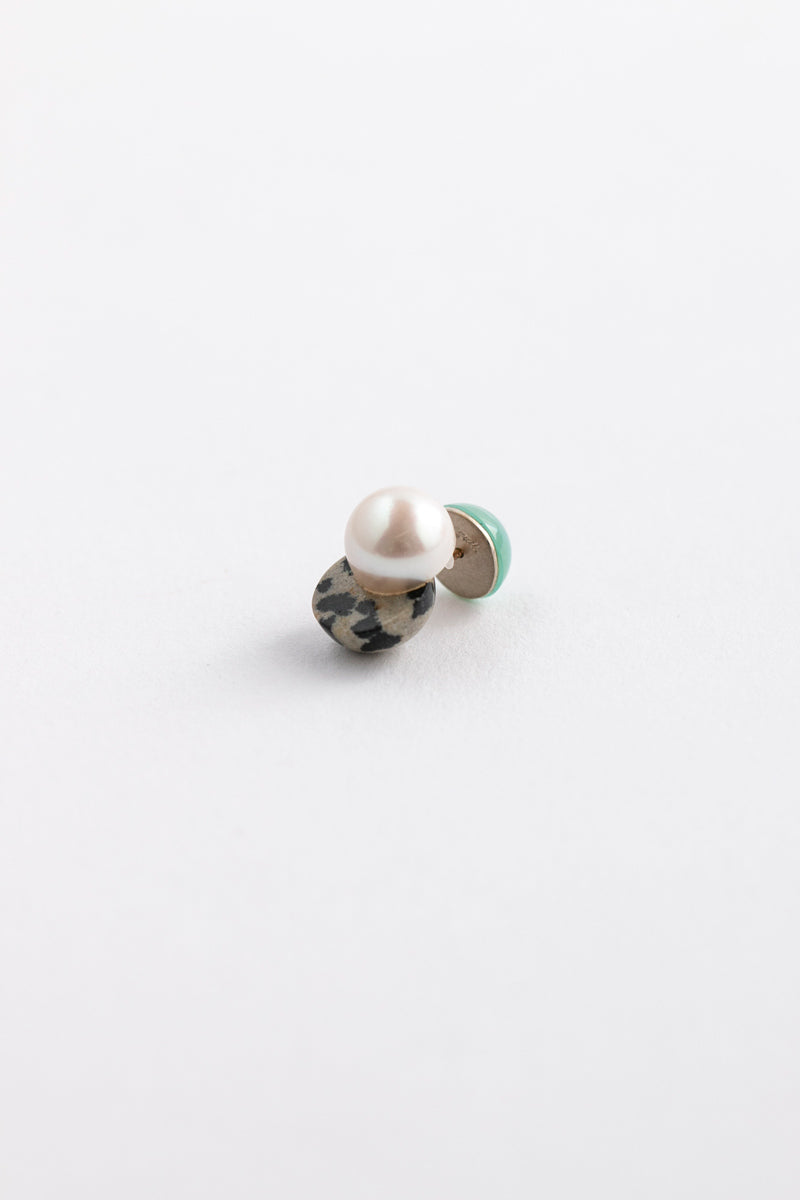 yull. toricolor Dalmatian jasper earrings/K10