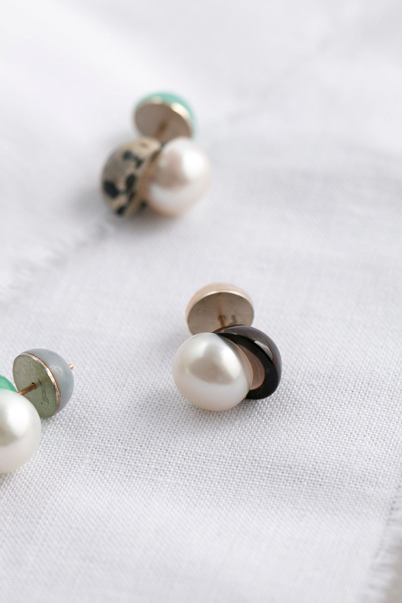 yull. toricolor Smoky quartz earrings/K10