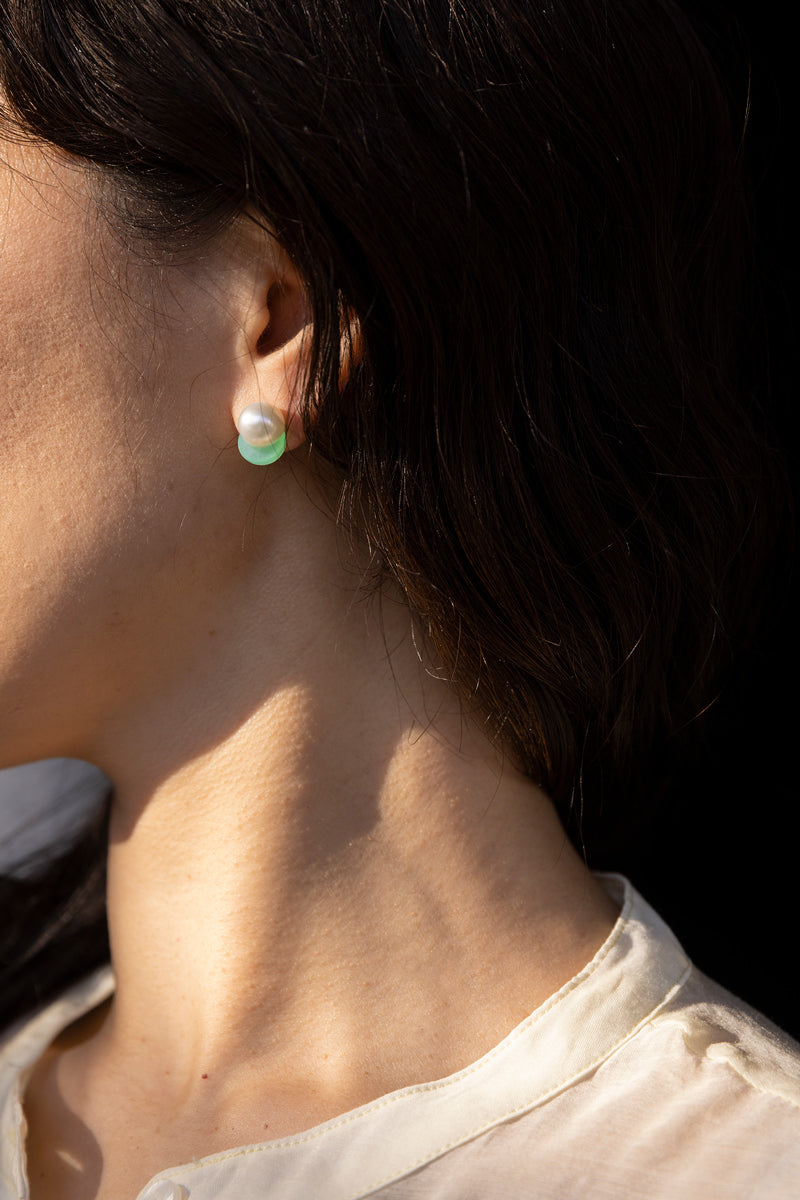 yull. toricolor chrysoprase earrings/K10