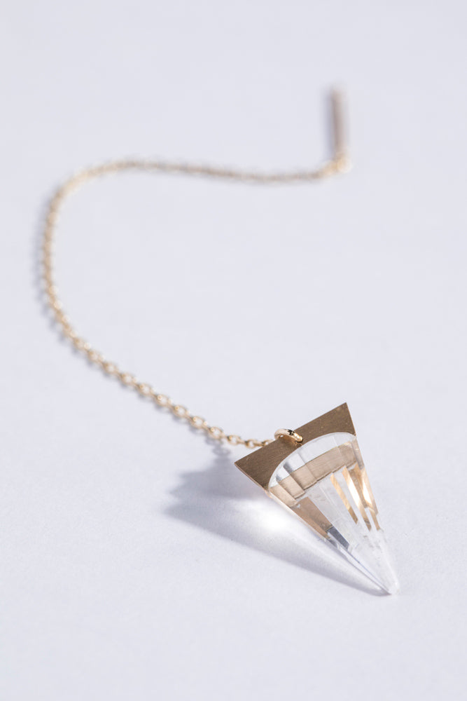 yull. GEOMETRYロッククリスタルロングピアス/K10