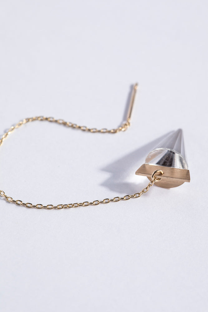 yull. GEOMETRYロッククリスタルロングピアス/K10