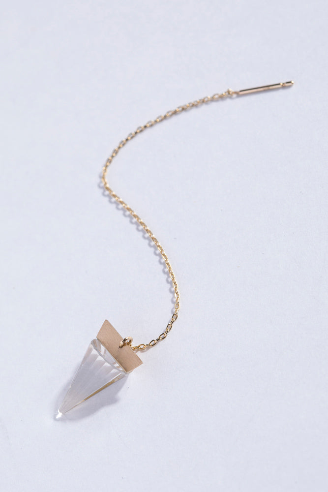 yull. GEOMETRY Rock crystal chain pierce /K10