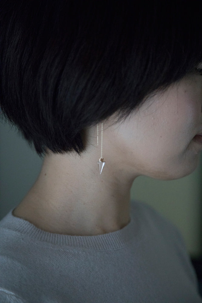 yull. GEOMETRYロッククリスタルロングピアス/K10