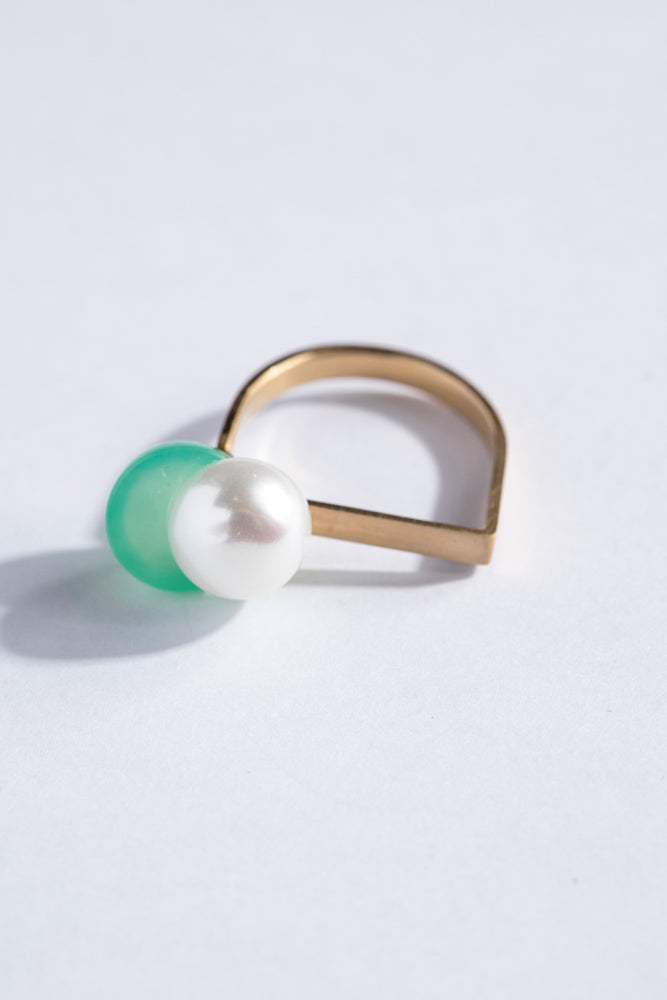 yull. toricolor chrysoprase ring/K10