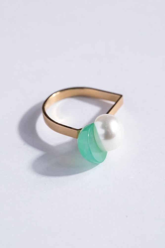 yull. toricolor chrysoprase ring/K10