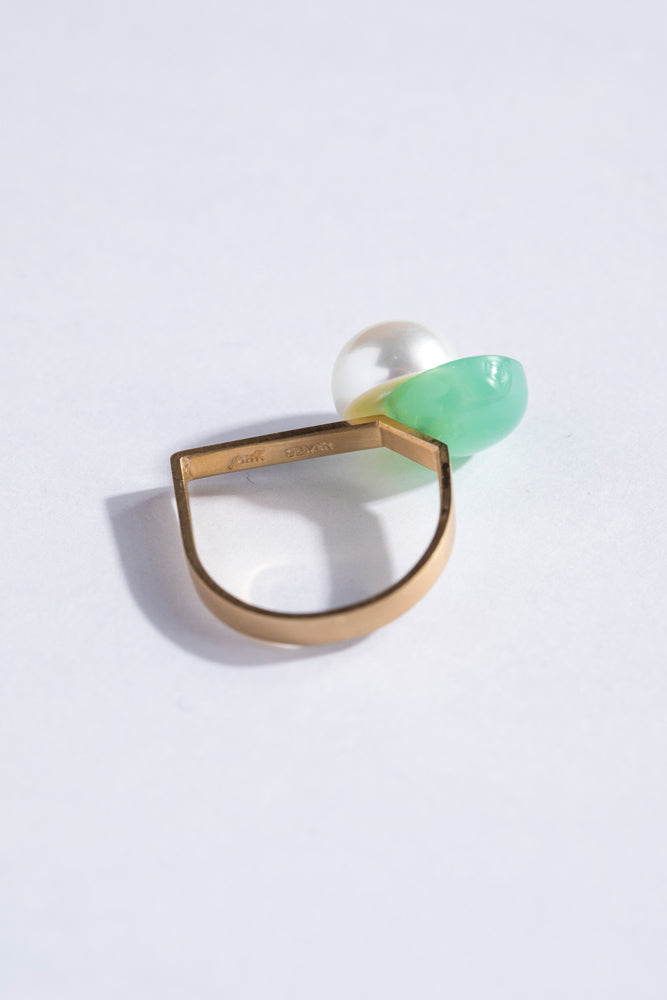 yull. toricolor chrysoprase ring/K10