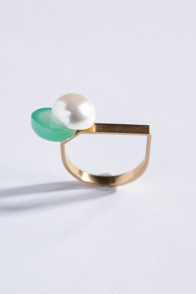 yull. toricolor chrysoprase ring/K10
