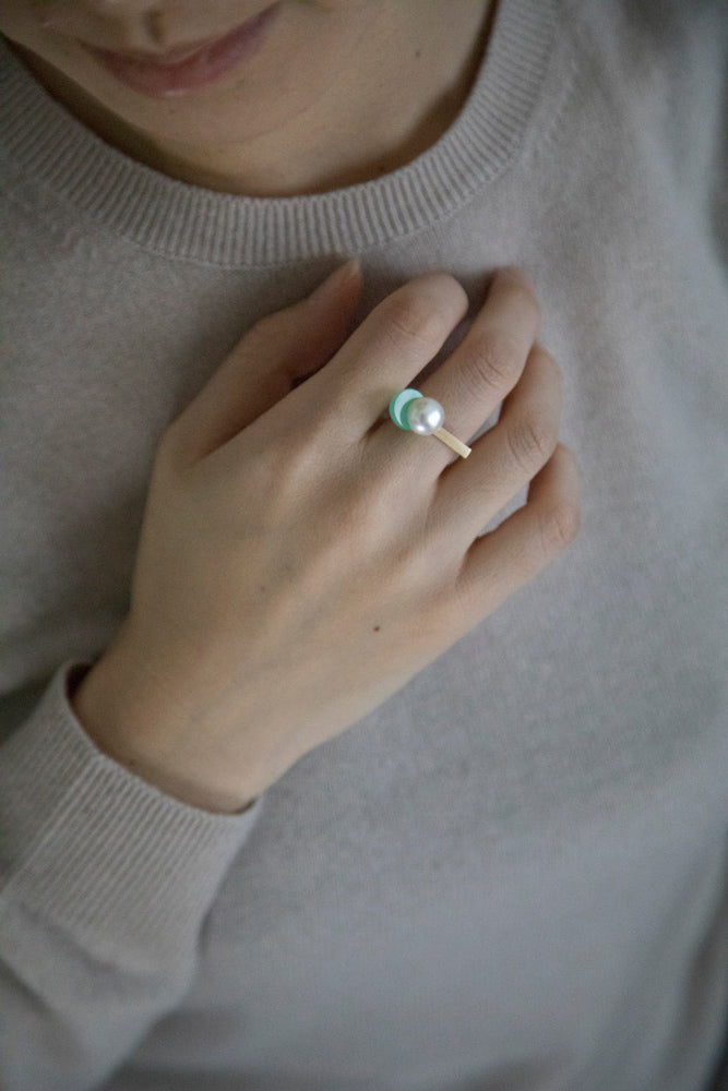yull. toricolor chrysoprase ring/K10