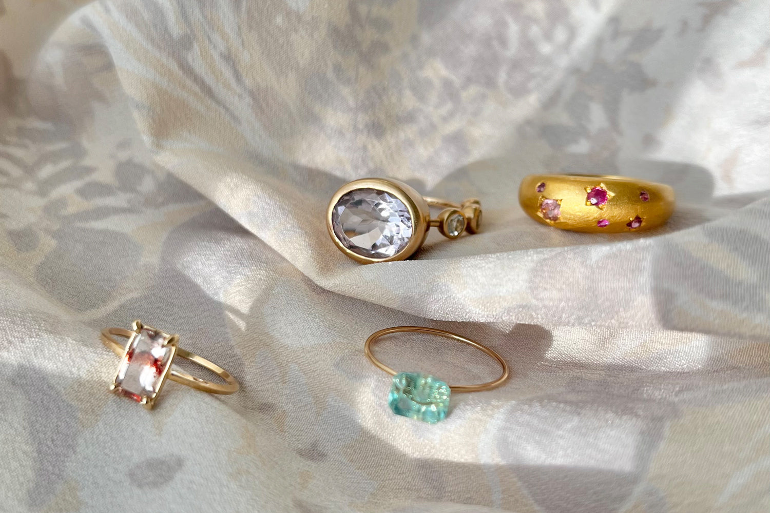 Gem stones rings
