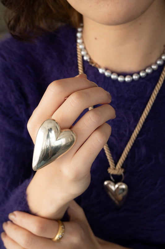 PALA BALOON Heart Ring &amp; Pendant Ring &amp; Necklace /Silver