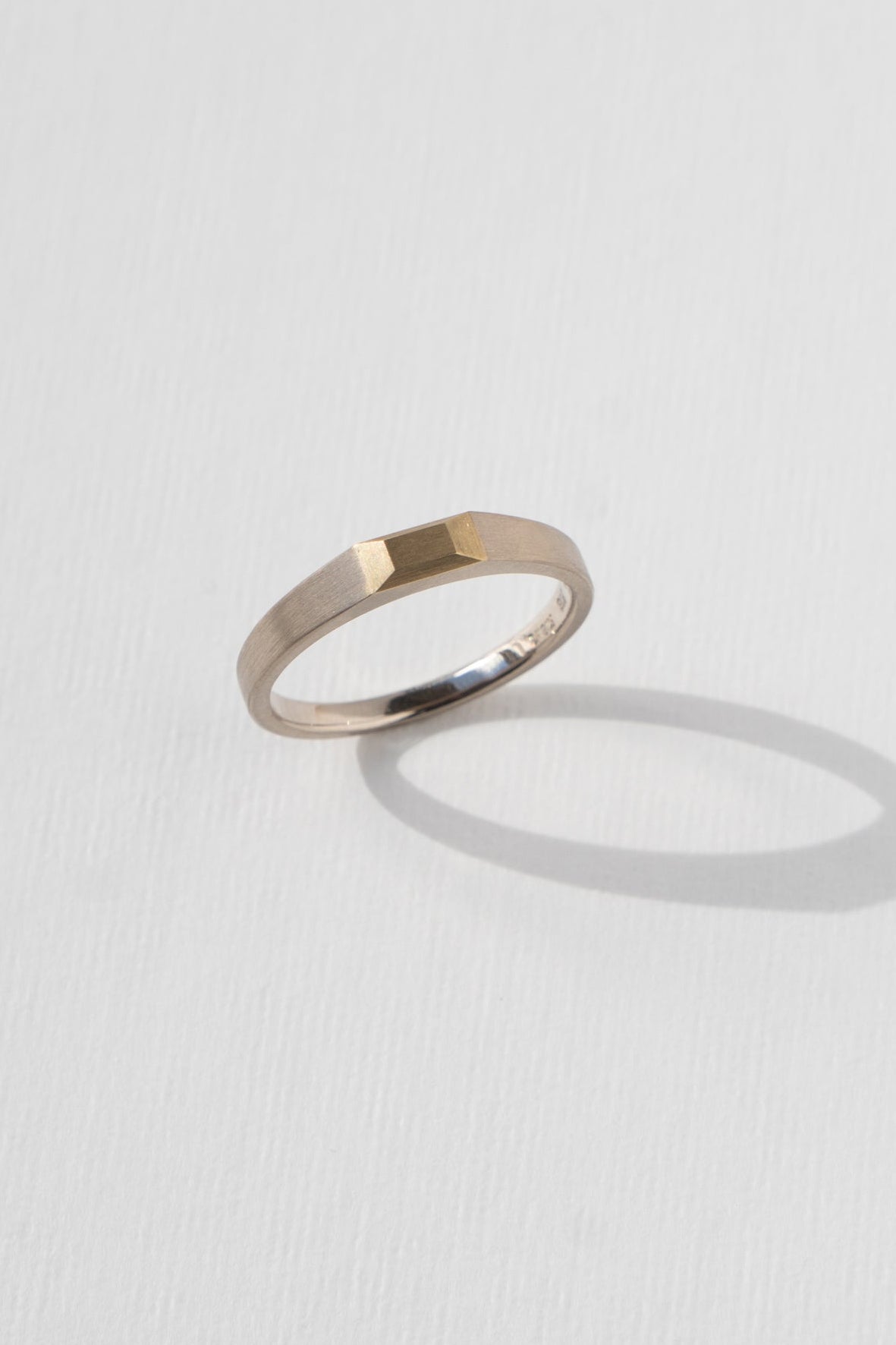 simmon BAGUETTE SIGNET RING 3.2 /K18&PT900