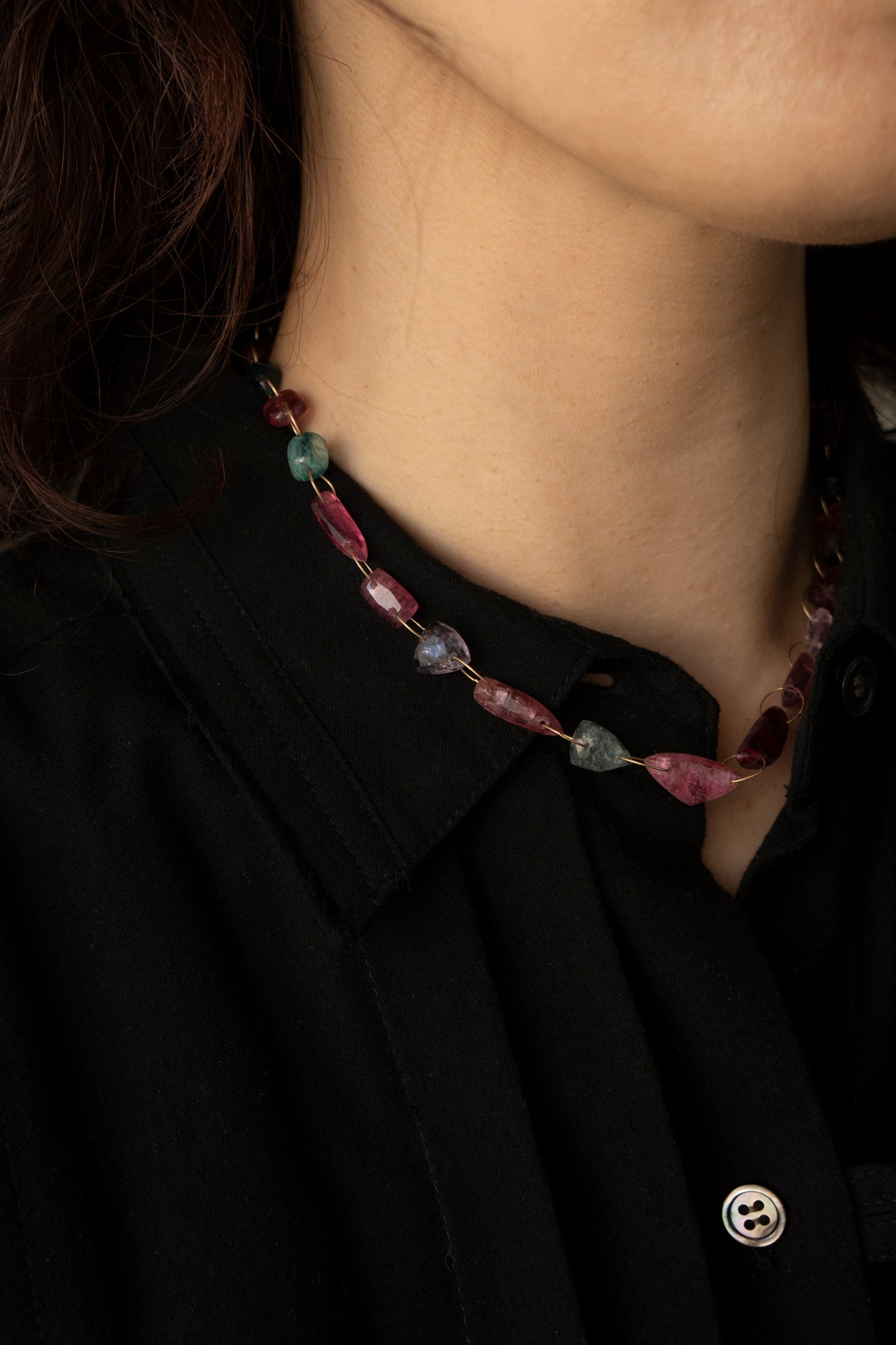bohem Multi Color Tourmaline Necklace /K10